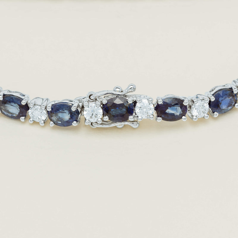 18ct White Gold 8.57ct Sapphire & Diamond Bracelet
