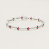 Deja Vu 18ct White Gold 1.90ct Ruby Diamond Flower Bracelet - Bracelet - Walker & Hall