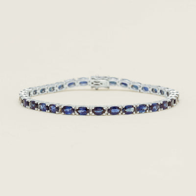 18ct White Gold 9.24ct Oval Sapphire Panorama Bracelet - Bracelet - Walker & Hall