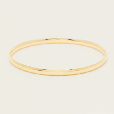18ct Yellow Gold 4mm Bangle - Bracelet - Walker & Hall