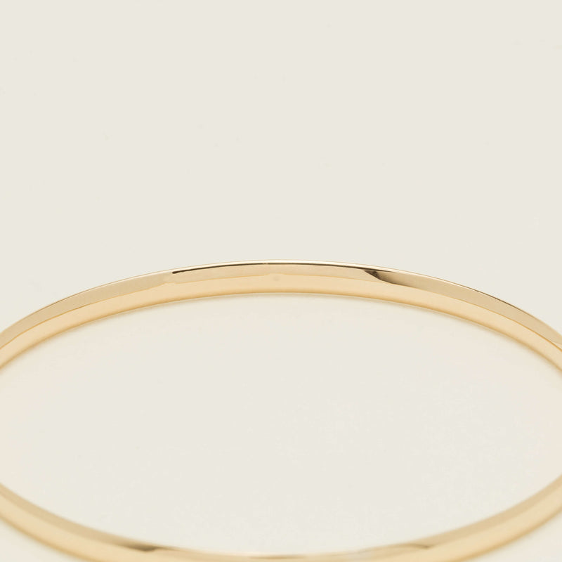 9ct Yellow Gold 4mm Bangle - Bracelet - Walker & Hall