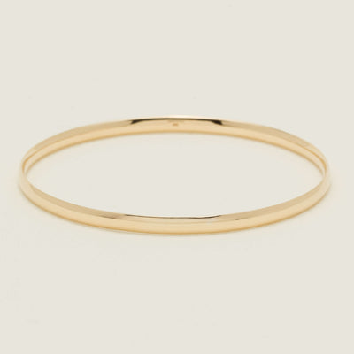 9ct Yellow Gold 4mm Bangle - Bracelet - Walker & Hall