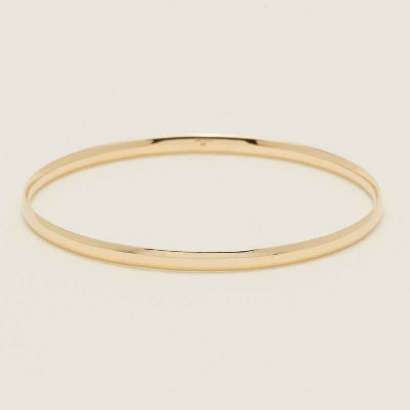 9ct Yellow Gold 4mm Bangle - Bracelet - Walker & Hall