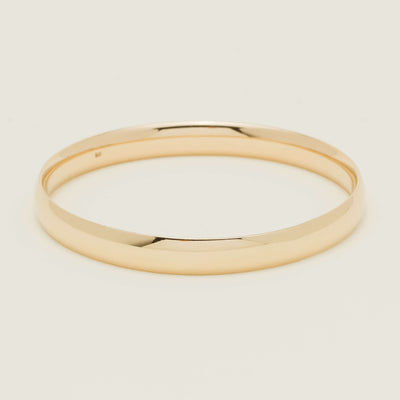 9ct Yellow Gold 8mm Bangle - Bracelet - Walker & Hall