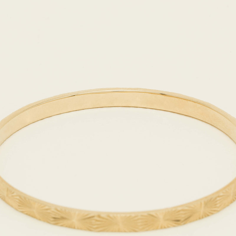 9ct Yellow Gold Reflections Bangle - Bracelet - Walker & Hall