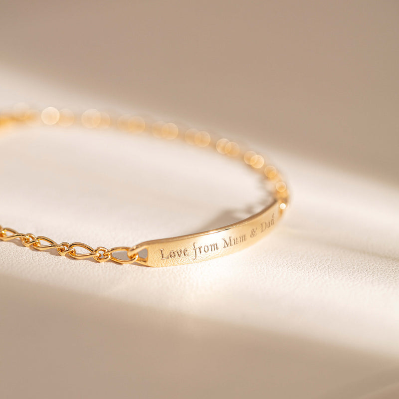 Child's ID Bracelet engraved with 'Love from Mum & Dad'