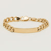 9ct Yellow Gold Curb Link ID Bracelet 22cm - Bracelet - Walker & Hall