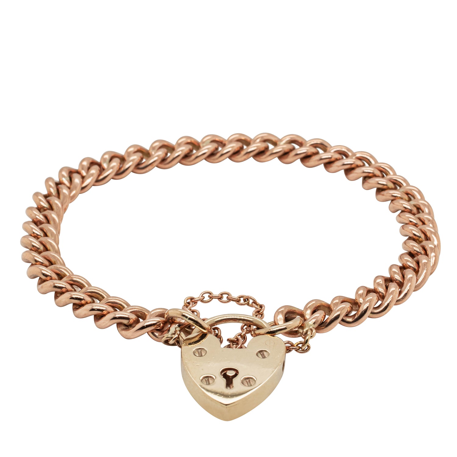 Rose gold curb deals link bracelet