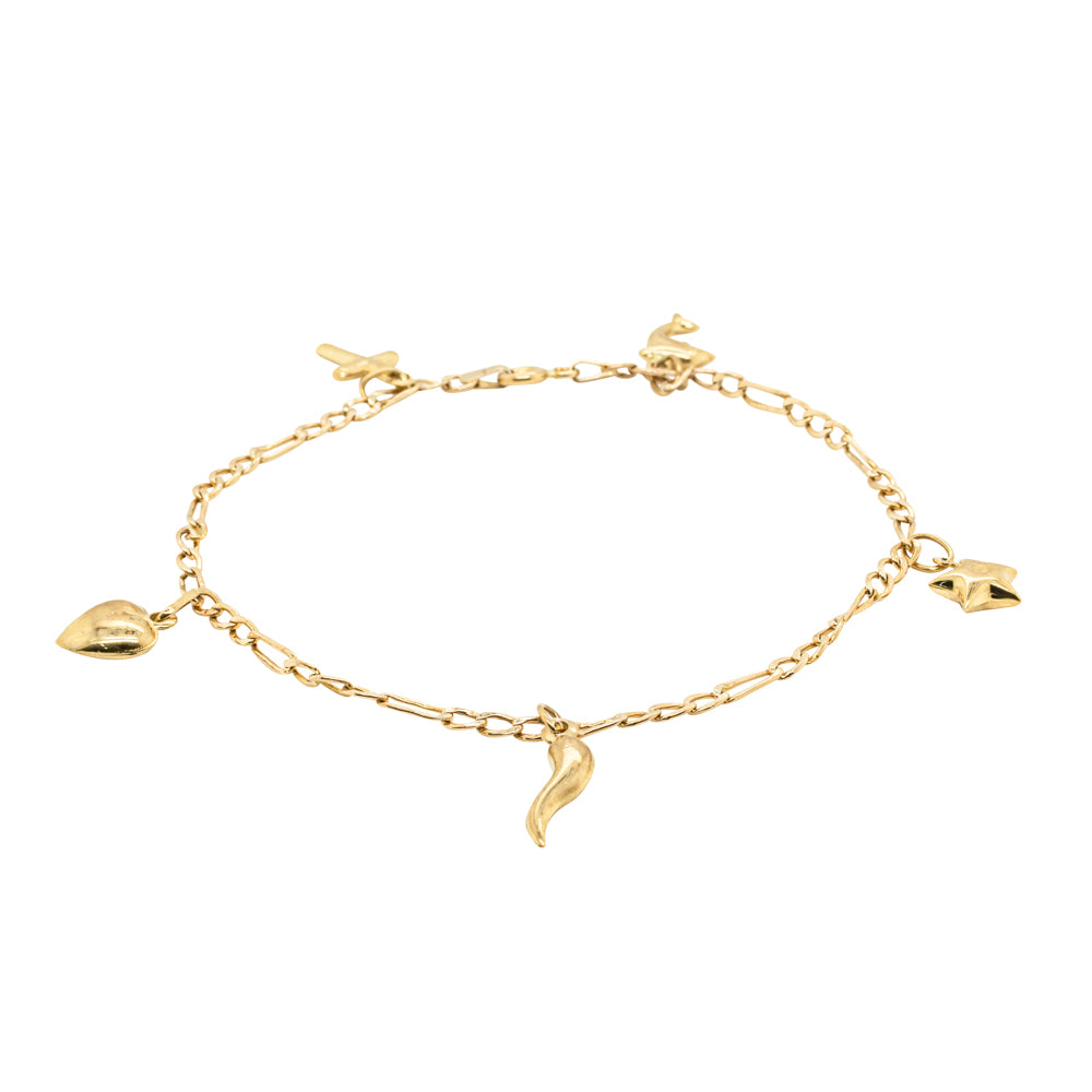 Deja Vu 9ct Yellow Gold Charm Bracelet - Bracelet - Walker & Hall