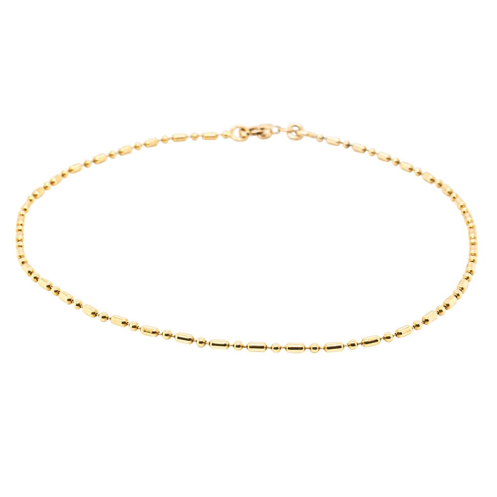 Deja Vu 18ct Yellow Gold Beaded Anklet