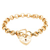 9ct Yellow Gold Belcher Bracelet With Flat Heart Clasp