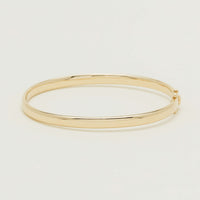 9ct Yellow Gold 4.5mm Hinged Bangle - Bracelet - Walker & Hall