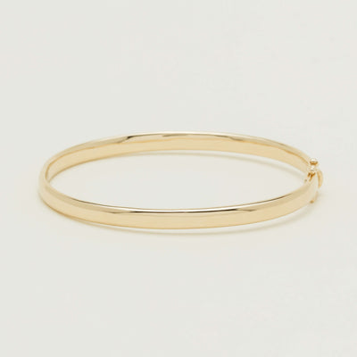 9ct Yellow Gold 4.5mm Hinged Bangle - Bracelet - Walker & Hall