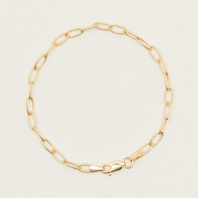 9ct Yellow Gold Textured Oval Link Bracelet - Bracelet - Walker & Hall
