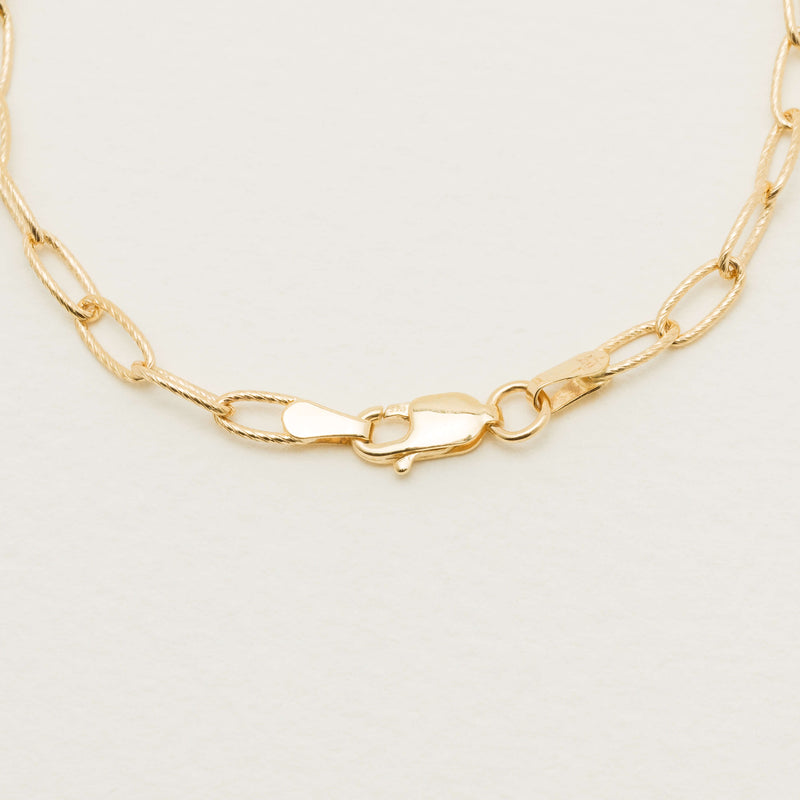 9ct Yellow Gold Textured Oval Link Bracelet - Bracelet - Walker & Hall