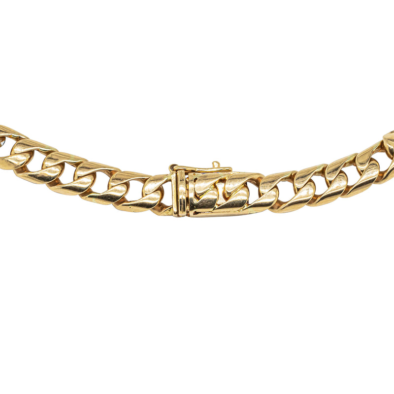 Deja Vu 14ct Yellow Gold Flat Curb Bracelet-Bracelet-Walker & Hall
