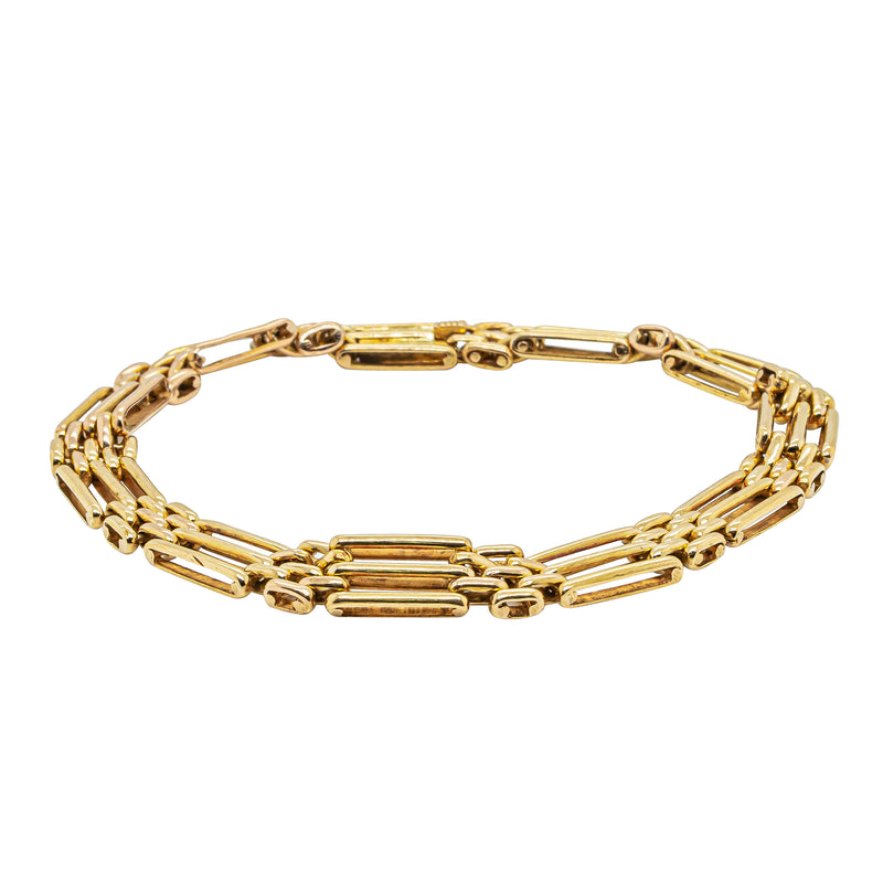Deja Vu 18ct Yellow Gold Three-Bar Gate Bracelet - Bracelet - Walker & Hall