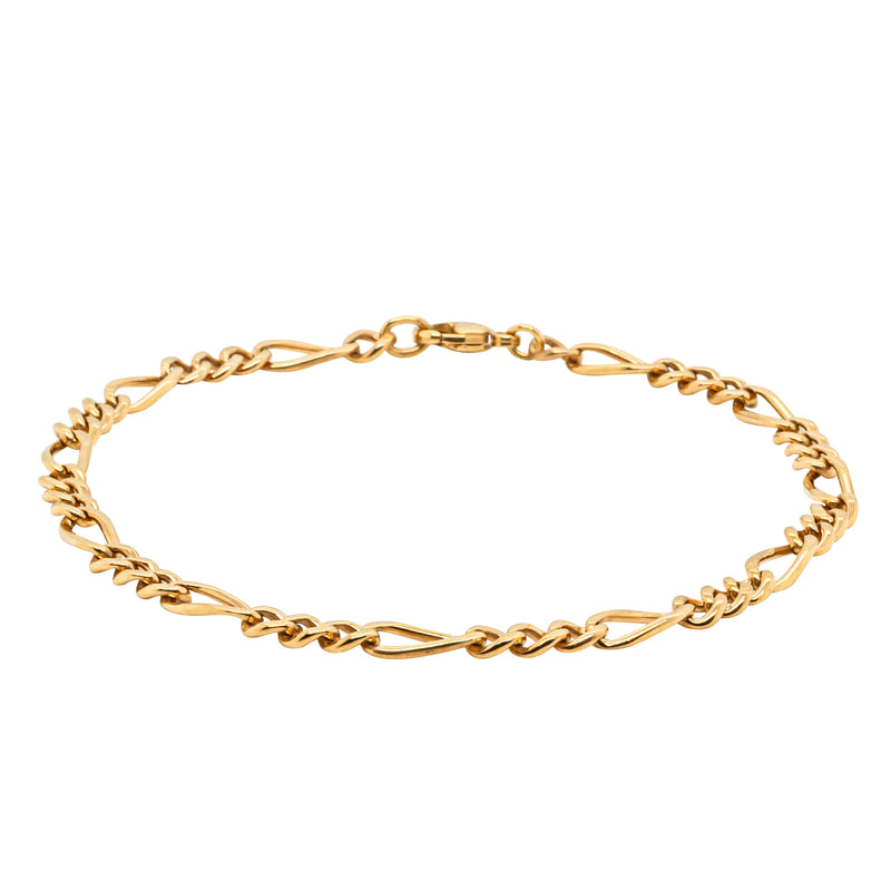 Deja Vu 17ct Yellow Gold Figaro Bracelet 19cm - Bracelet - Walker & Hall