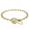 Deja Vu 9ct Yellow Gold Curb Bracelet With Floral Heart Padlock - Bracelet - Walker & Hall