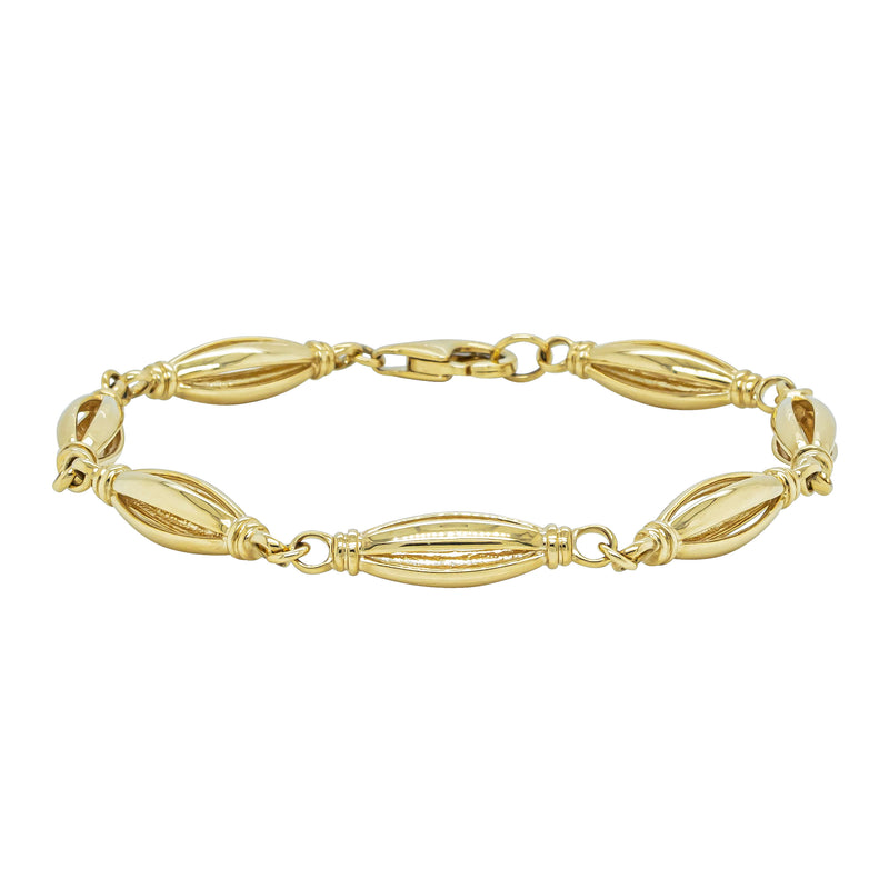 9ct Yellow Gold Marquise Open Link Bracelet - Bracelet - Walker & Hall