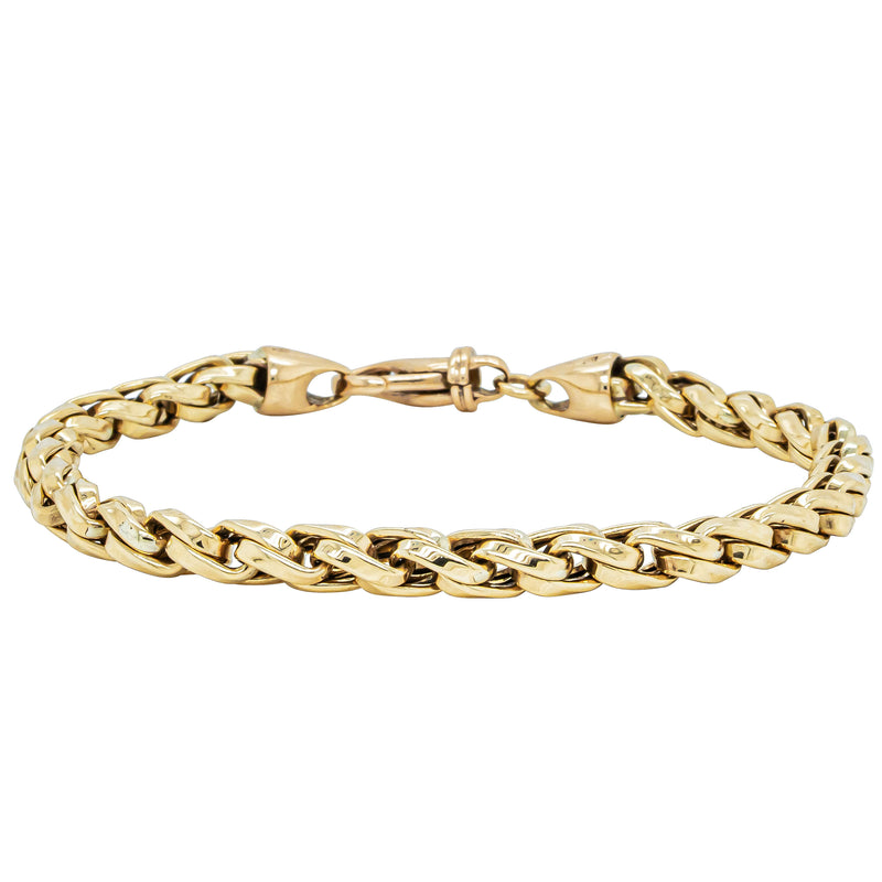 Deja Vu 9ct Yellow Gold Hollow Twist Link Bracelet - Bracelet - Walker & Hall