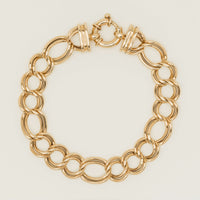 Vintage 9ct Yellow Gold Double Curb Figaro Link Bracelet - Bracelet - Walker & Hall