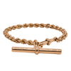 Deja Vu 14ct & 12ct Rose Gold Rope Bracelet with T-Bar - Bracelet - Walker & Hall
