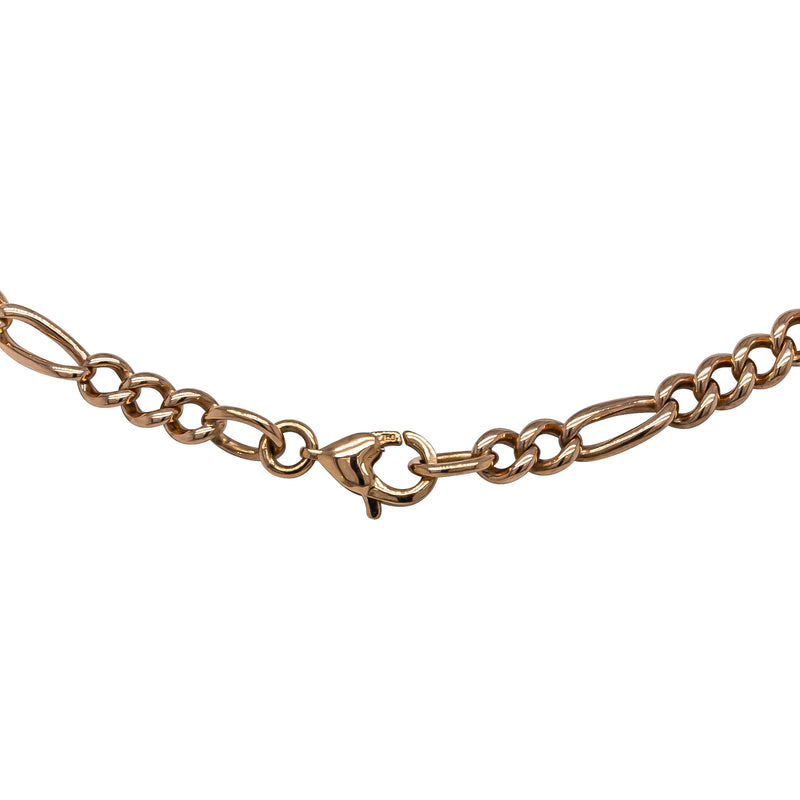 Deja Vu 15ct Rose & 18ct Yellow Gold Figaro Bracelet - Bracelet - Walker & Hall