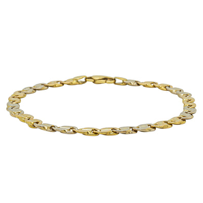 Deja Vu 18ct Yellow & White Gold Fancy Link Bracelet 21cm - Bracelet - Walker & Hall
