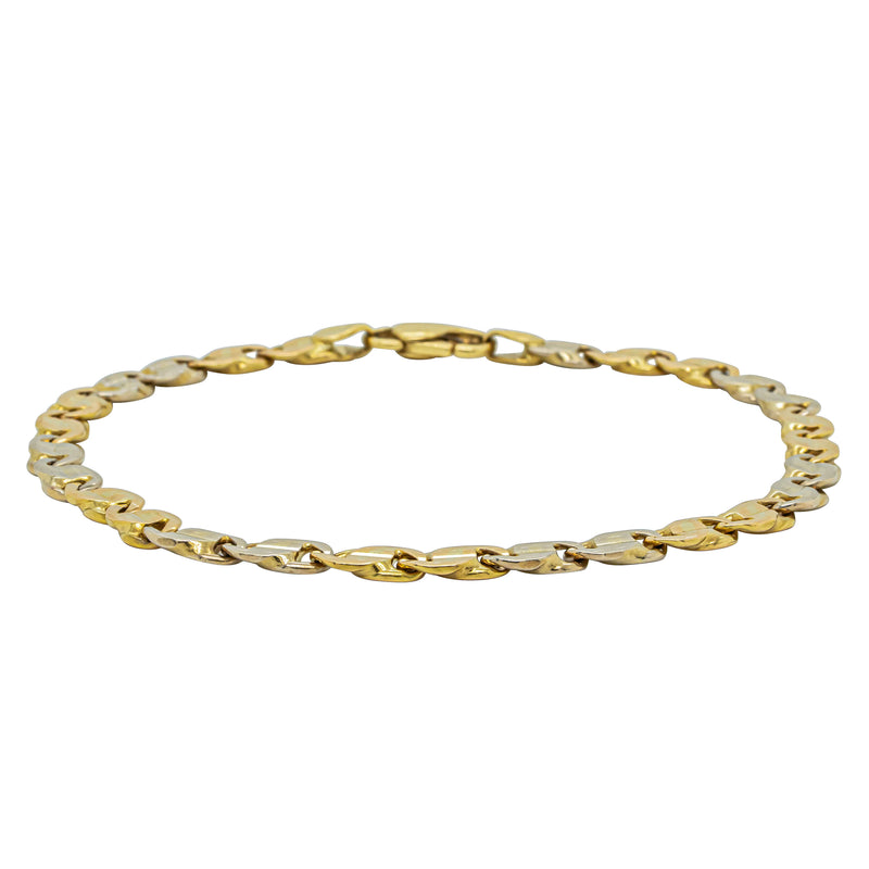 Deja Vu 18ct Yellow & White Gold Fancy Link Bracelet 21cm - Bracelet - Walker & Hall