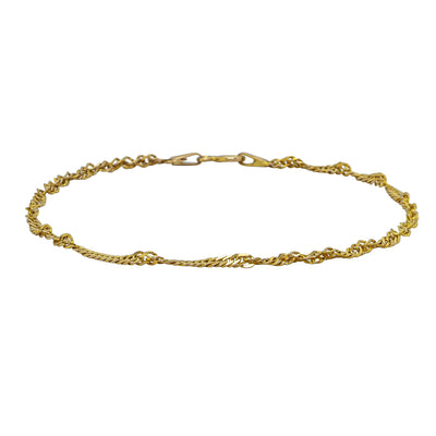 Deja Vu 9ct Yellow Gold Singapore Twist Link Bracelet - Bracelet - Walker & Hall
