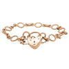 Deja Vu 9ct Rose Gold Round Link Bracelet With Flat Heart Padlock - Bracelet - Walker & Hall