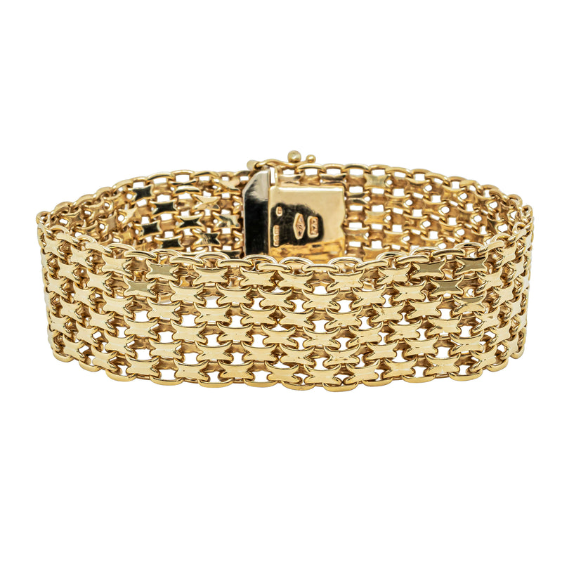 Deja Vu 9ct Yellow Gold Mesh Link Bracelet 19.5cm - Bracelet - Walker & Hall