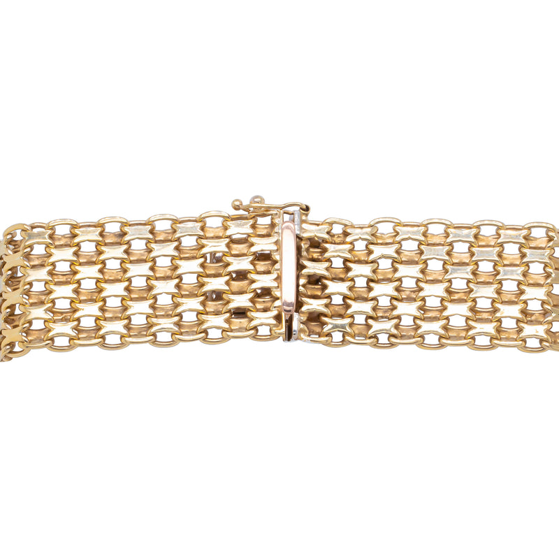 Deja Vu 9ct Yellow Gold Mesh Link Bracelet 19.5cm - Bracelet - Walker & Hall