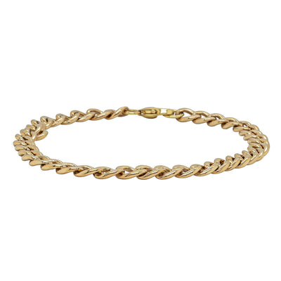 Deja Vu 9ct Yellow Gold Curb Link Bracelet 19cm - Bracelet - Walker & Hall