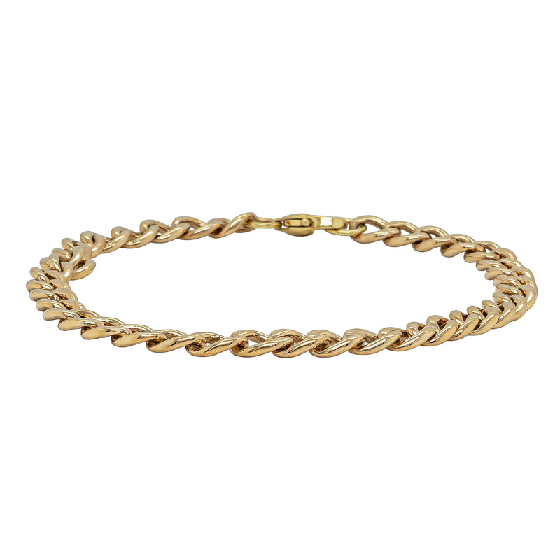 Deja Vu 9ct Yellow Gold Curb Link Bracelet 19cm - Bracelet - Walker & Hall