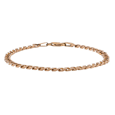 Deja Vu 9ct Rose Gold 3.3mm Curb Link Bracelet 18cm - Bracelet - Walker & Hall