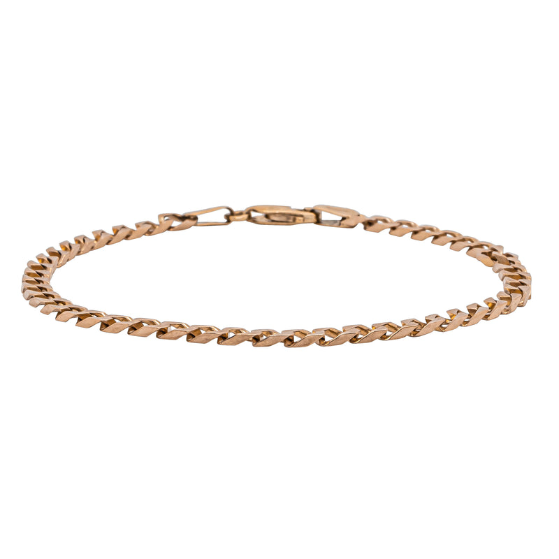 Deja Vu 9ct Rose Gold 3.3mm Curb Link Bracelet 18cm - Bracelet - Walker & Hall