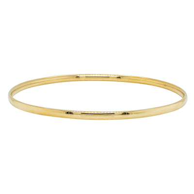 Deja Vu 9ct Yellow Gold Solid Bangle - 64mm - Bracelet - Walker & Hall