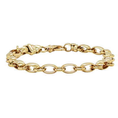 Deja Vu 9ct Yellow Gold Oval Link Chain Bracelet 23cm - Bracelet - Walker & Hall
