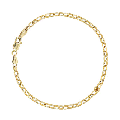 Deja Vu 9ct Yellow Gold Belcher Link Bracelet - 19.5cm - Bracelet - Walker & Hall