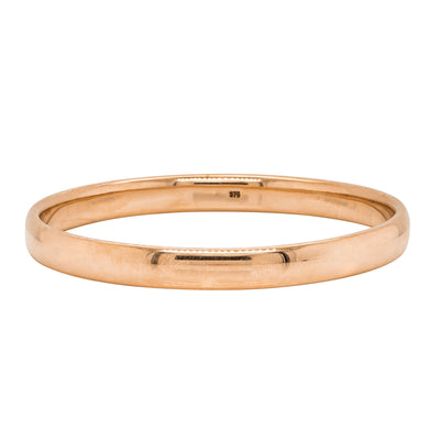 Deja Vu 9ct Rose Gold Solid Bangle - 61mm