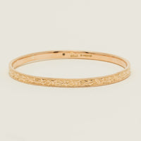 Vintage 9ct Rose Gold Hollow Patterned Bangle - Chester - Bracelet - Walker & Hall