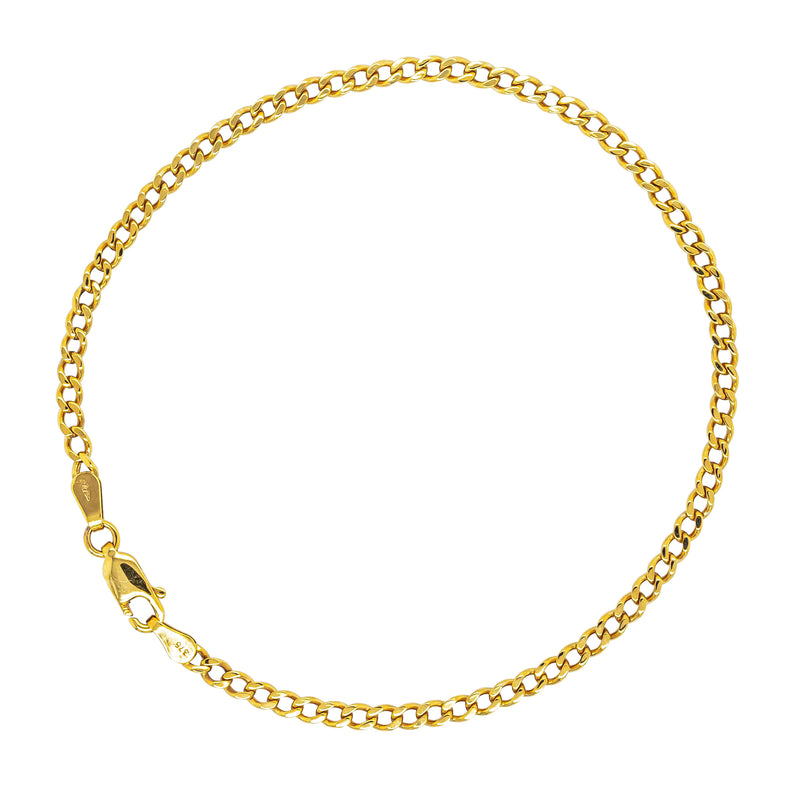Deja Vu 9ct Yellow Gold Flat Curb Link Bracelet 21.5cm - Bracelet - Walker & Hall
