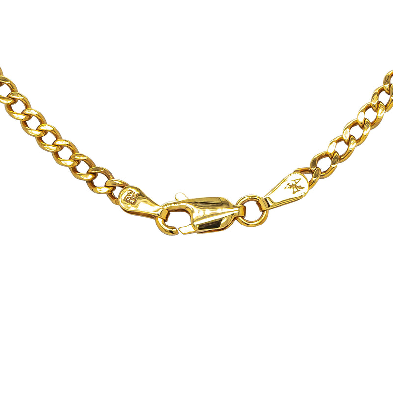Deja Vu 9ct Yellow Gold Flat Curb Link Bracelet 21.5cm - Bracelet - Walker & Hall