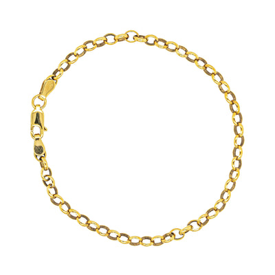 Deja Vu 9ct Yellow Gold Oval Belcher Link Bracelet 19cm - Bracelet - Walker & Hall