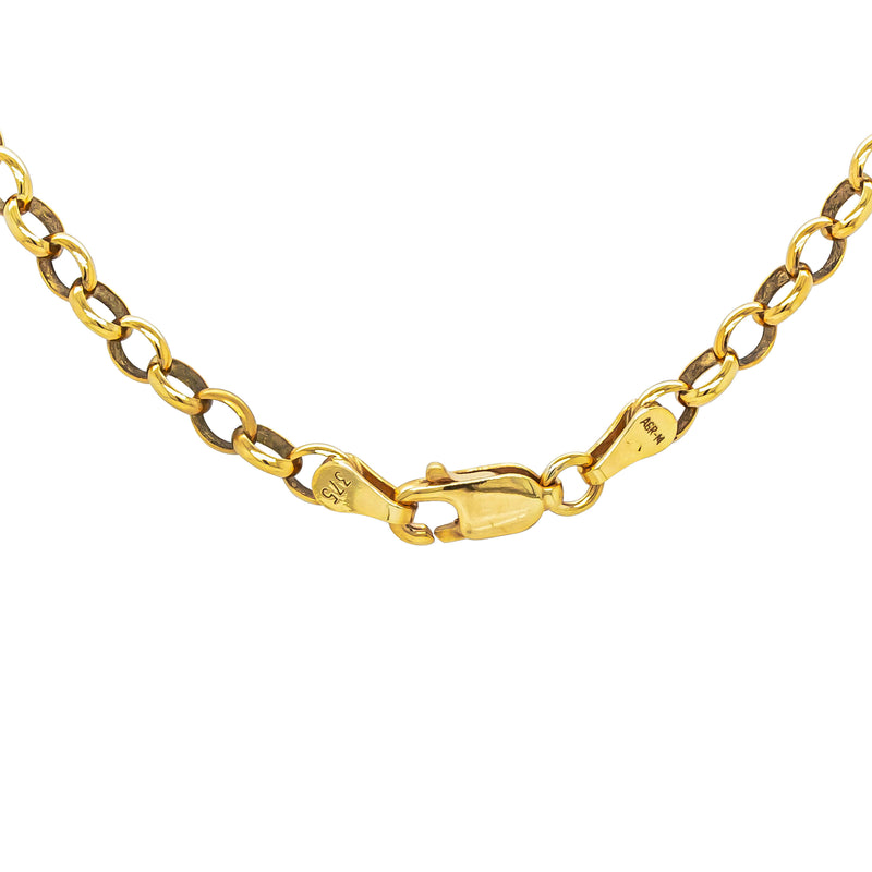Deja Vu 9ct Yellow Gold Oval Belcher Link Bracelet 21cm - Bracelet - Walker & Hall