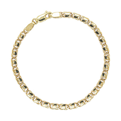 Deja Vu 9ct Yellow Gold Fancy Chain Link Bracelet 19cm - Bracelet - Walker & Hall