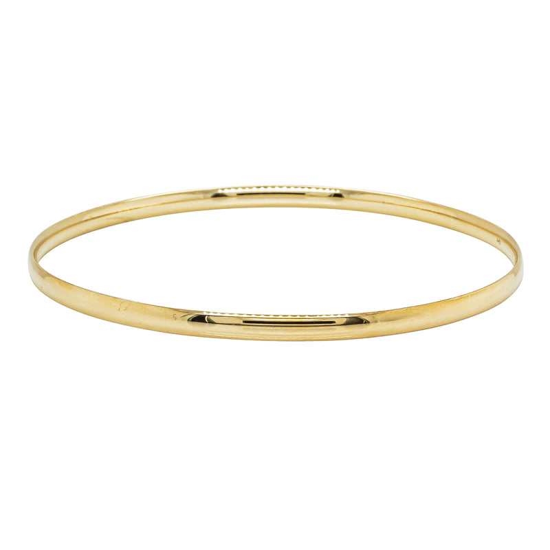 Deja Vu 9ct Yellow Gold Solid Bangle - 65mm - Bracelet - Walker & Hall