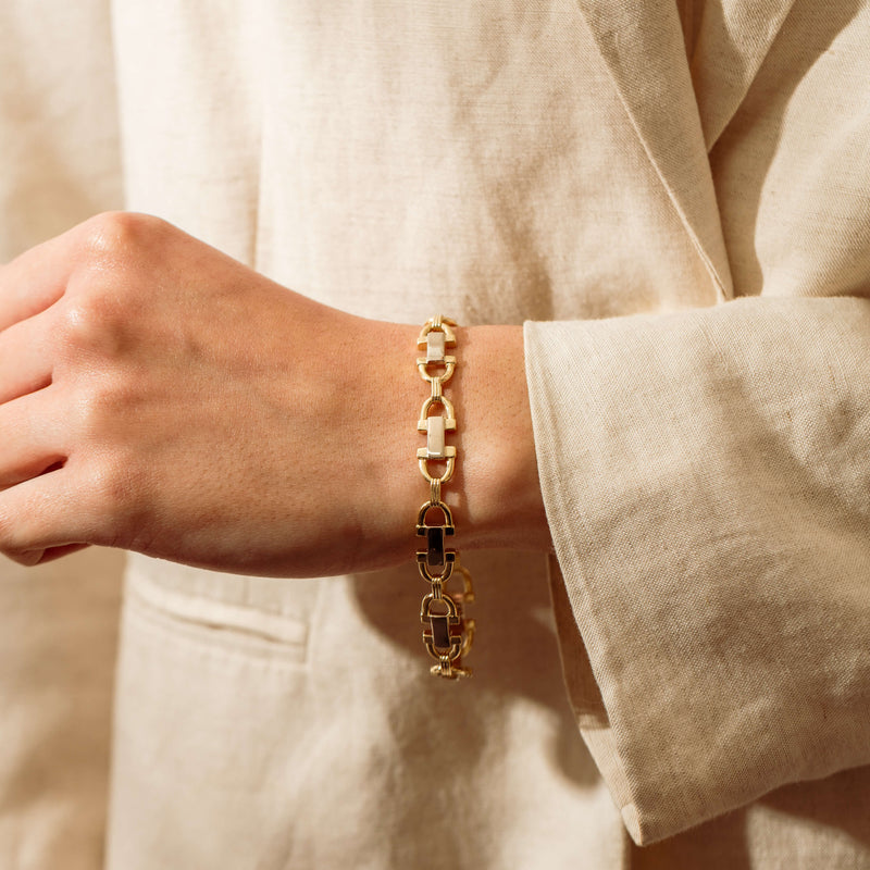 Deja Vu 18ct Yellow & White Gold Fancy Link Bracelet